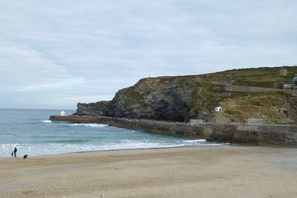 Portreath harbour wall.